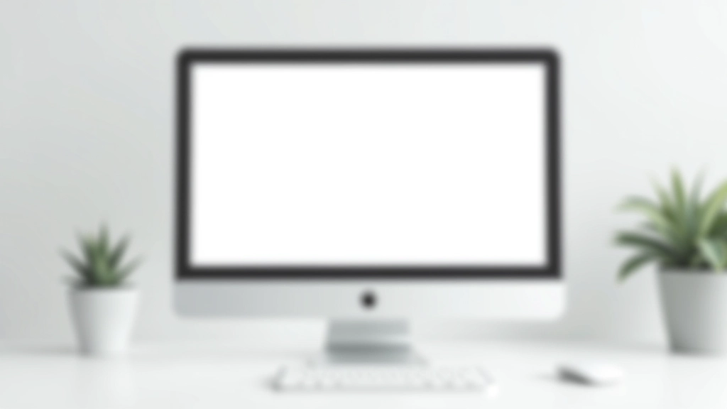 Schermo di computer che mostra un modulo di contatto minimalista su sfondo bianco, con mouse wireless accanto