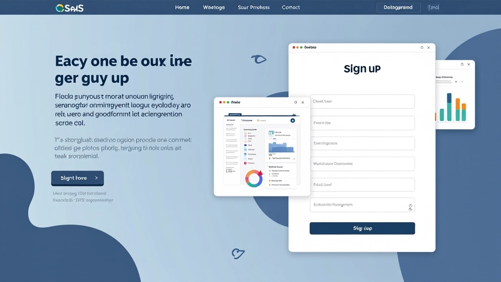 SaaS software landing page with form optimization